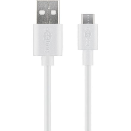 Goobay | Kabel USB | Wtyk | 4-pinowy USB Typ A | Wtyk | Biały | 5-pinowy Micro-USB Typ B | 1 m