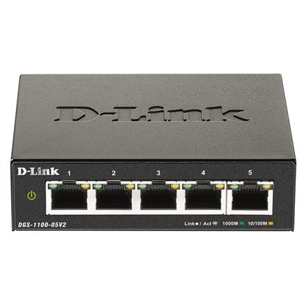 D-Link | Smart Managed Switch | DGS-1100-05V2/E | Managed L2 | Rackmountable | 10/100 Mbps (RJ-45) ports quantity | 1 Gbps (RJ-4