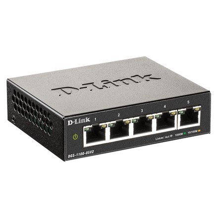 D-Link | Smart Managed Switch | DGS-1100-05V2/E | Managed L2 | Rackmountable | 10/100 Mbps (RJ-45) ports quantity | 1 Gbps (RJ-4