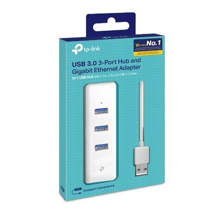 TP-LINK | 3-portowy koncentrator USB 3.0 i karta Gigabit Ethernet 2 w 1 adapter USB | UE330