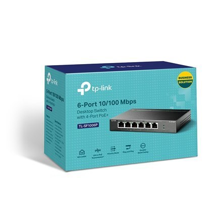 TP-LINK | Switch | TL-SF1006P | Niezarządzalny | Desktop | Porty 10/100 Mb/s (RJ-45) w ilości 6 | Porty 1 Gb/s (RJ-45) w ilości