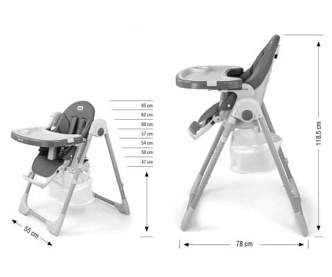 Milly Mally Krzesełko do karmienia Bueno Grey