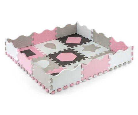 Mata piankowa puzzle Jolly 3x3 Shapes - Pink Grey