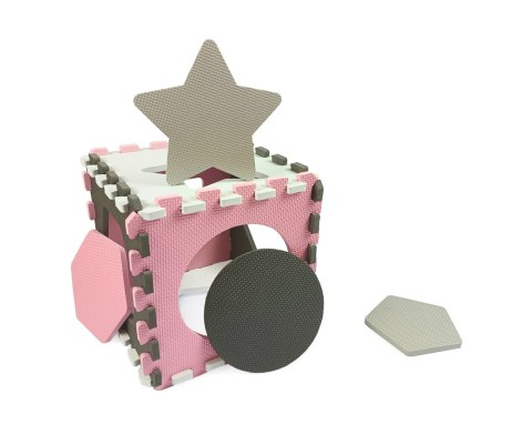 Mata piankowa puzzle Jolly 4x4 Shapes - Pink Grey