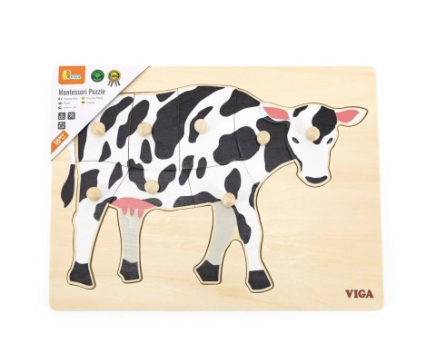 Viga 44608 Puzzle na podkładce z uchwytami - Krowa